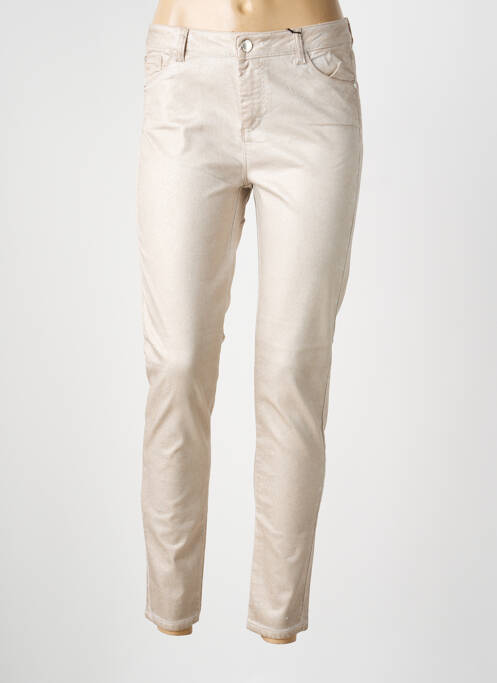 Pantalon slim tissage popeline taille normale argent EVA KAYAN femme
