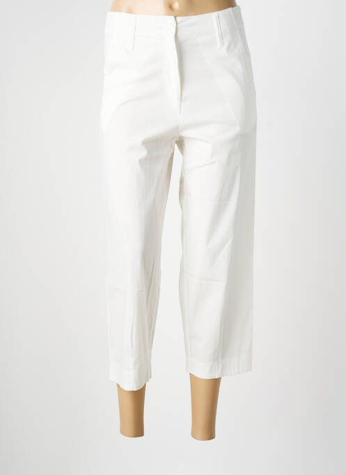 Pantalon 7/8 taille haute taille haute beige NINATI femme