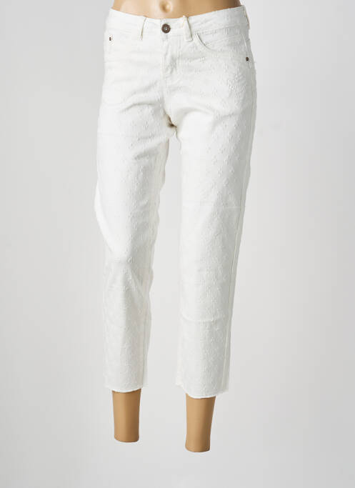 Jeans coupe slim stretch taille haute beige CREAM femme