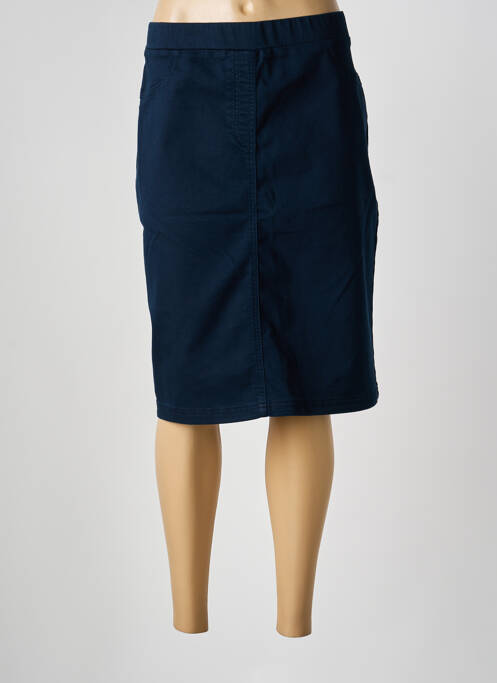 Jupe mi-longue coupe droite bleu CONCEPT K femme