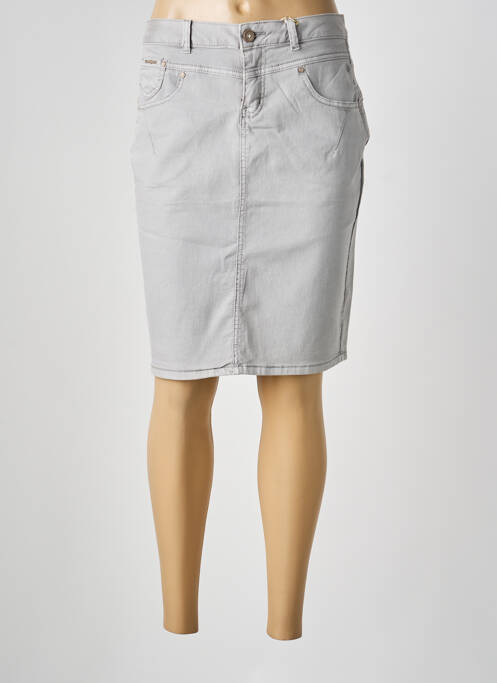 Jupe mi-longue coupe droite gris CREAM femme
