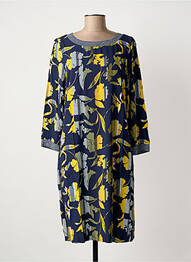 Robe mi-longue imprimé fleurs manches 3/4 bleu SANDWICH femme