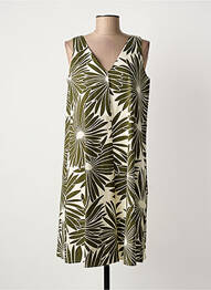 Robe mi-longue imprimé fleurs sans manche vert MARIA BELLENTANI femme