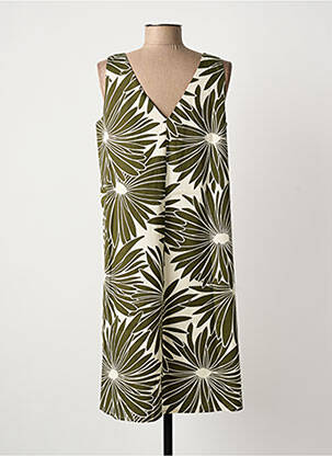 Robe mi-longue imprimé fleurs sans manche vert MARIA BELLENTANI femme