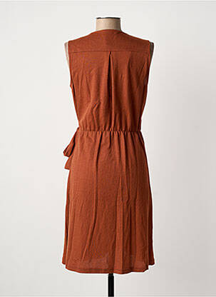 Robe mi-longue sans manche sans manche marron NINATI femme