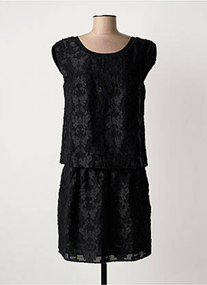 Robe courte manches courtes manches courtes noir ONE STEP femme