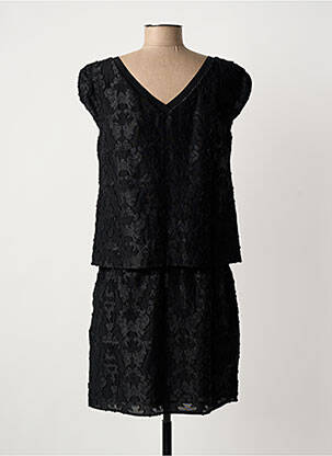 Robe courte manches courtes manches courtes noir ONE STEP femme