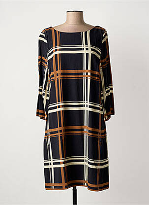 Robe mi-longue manches longues manches longues noir NINATI femme
