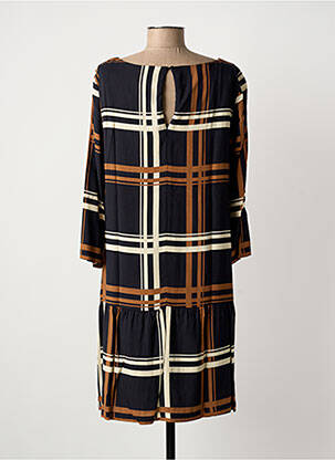 Robe mi-longue coupe fluide manches longues noir NINATI femme