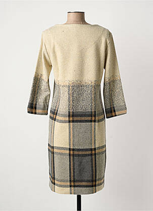 Robe mi-longue manches 3/4 manches 3/4 beige NINATI femme