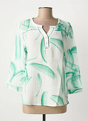 Blouse imprimé fantaisie manches 3/4 vert SANDWICH femme