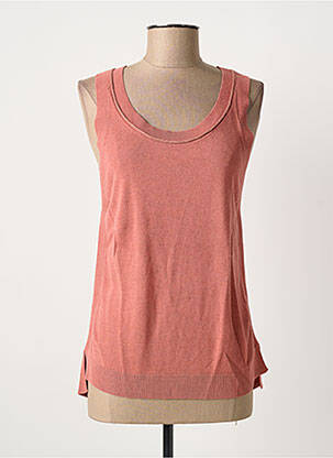 Pull coupe cintrée sans manche rose EVA KAYAN femme