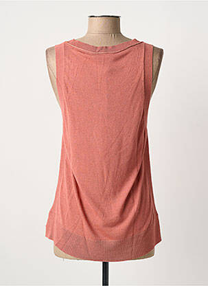 Pull coupe cintrée sans manche rose EVA KAYAN femme