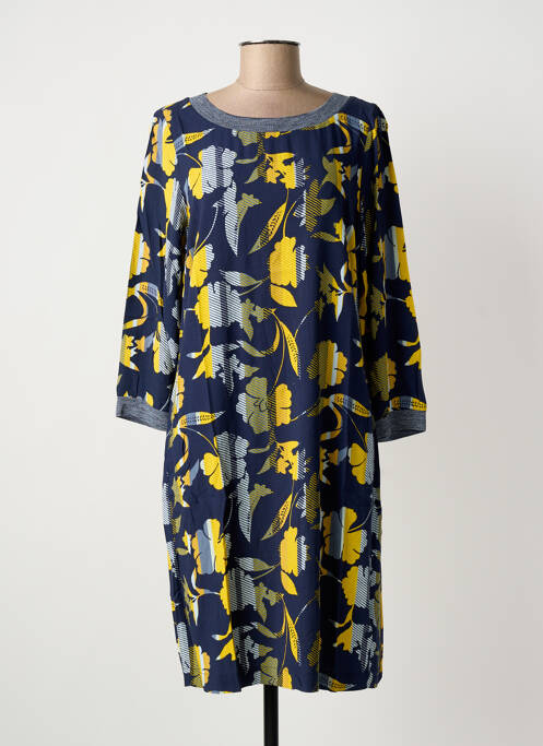 Robe mi-longue imprimé fleurs manches 3/4 bleu SANDWICH femme