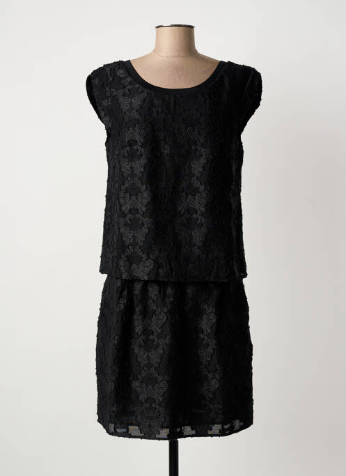 Robe courte manches courtes manches courtes noir ONE STEP femme