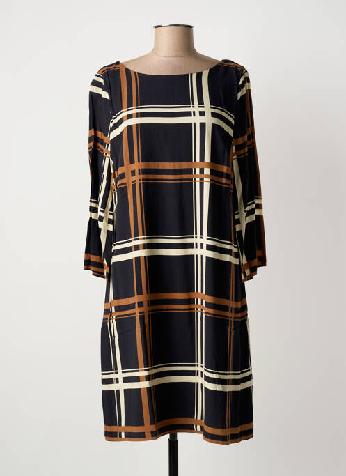 Robe mi-longue manches longues manches longues noir NINATI femme