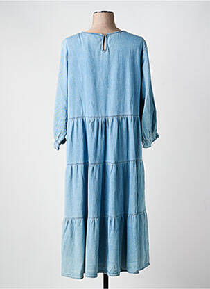 Robe mi-longue manches longues manches longues bleu CREAM femme