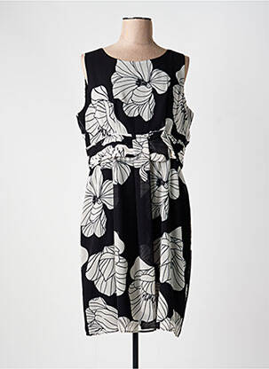 Robe mi-longue imprimé fleurs sans manche noir NINATI femme