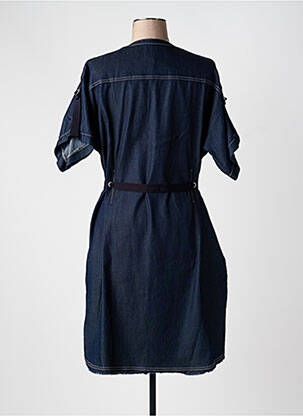 Robe mi-longue manches courtes manches courtes bleu EVA KAYAN femme