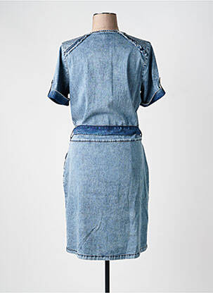 Robe mi-longue manches courtes manches courtes bleu EVA KAYAN femme