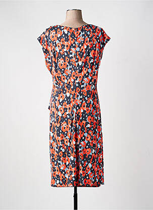 Robe mi-longue imprimé fleurs manches courtes orange SANDWICH femme