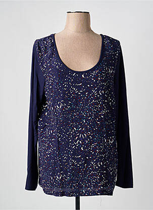 Top tissage crêpe manches longues bleu SANDWICH femme