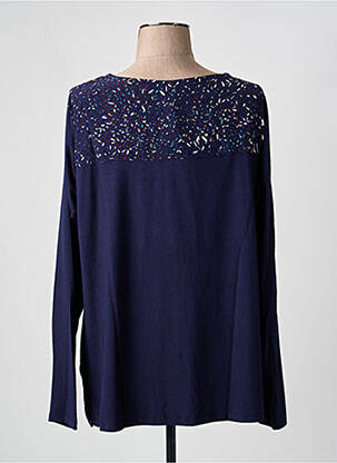 Top tissage crêpe manches longues bleu SANDWICH femme