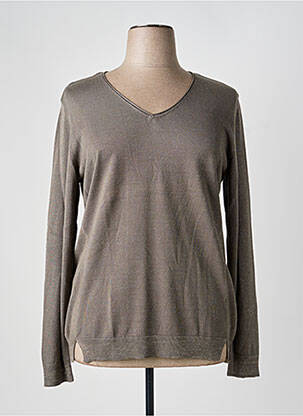 Pull col v manches longues vert EVA KAYAN femme