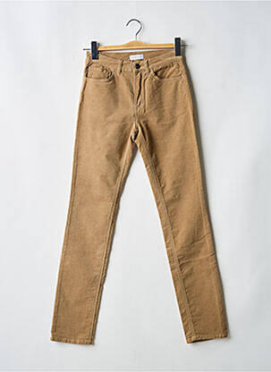 Pantalon slim taille haute taille haute marron NINATI femme