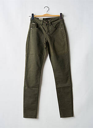 Pantalon droit stretch taille haute vert CREAM femme