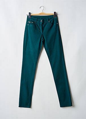 Pantalon slim tissage popeline taille normale vert VOODOO femme
