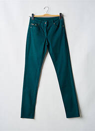 Pantalon slim tissage popeline taille normale vert VOODOO femme