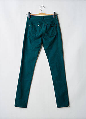 Pantalon slim tissage popeline taille normale vert VOODOO femme