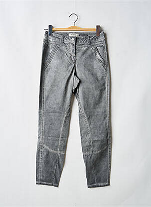 Pantalon chino tissage popeline taille normale gris SANDWICH femme