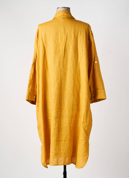 Robe mi-longue manches longues manches longues jaune NINATI femme