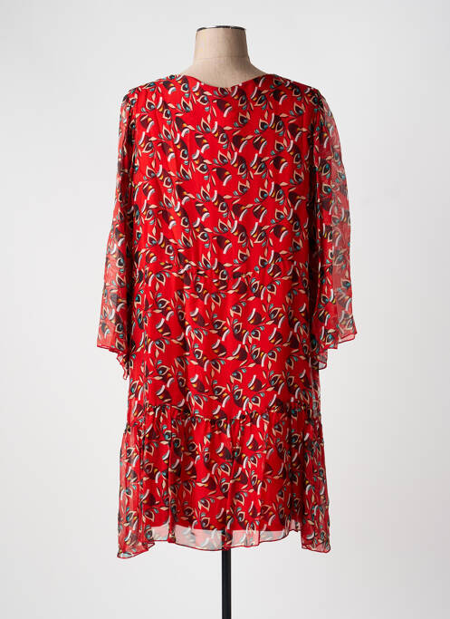 Robe courte manches 3/4 manches 3/4 rouge LA FÉE ATELIER BY LA FÉE MARABOUTÉE femme