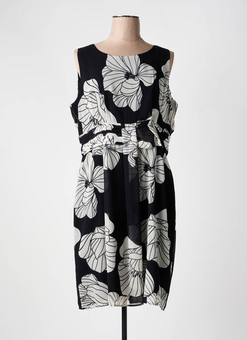 Robe mi-longue imprimé fleurs sans manche noir NINATI femme