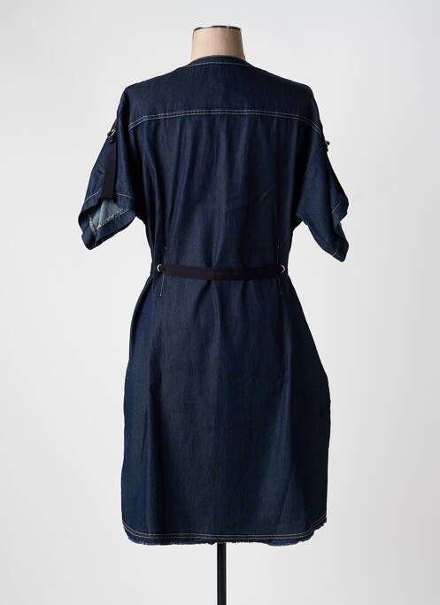 Robe mi-longue manches courtes manches courtes bleu EVA KAYAN femme