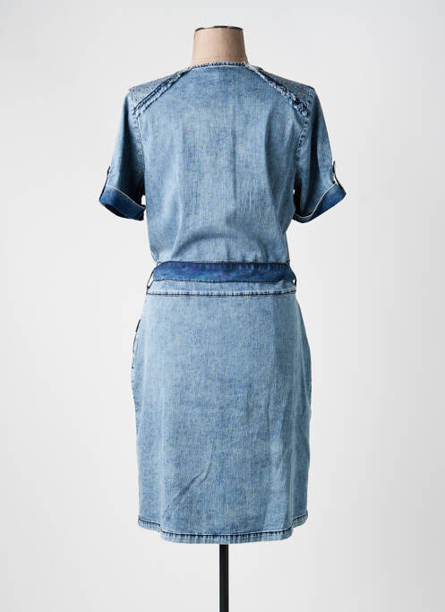 Robe mi-longue manches courtes manches courtes bleu EVA KAYAN femme