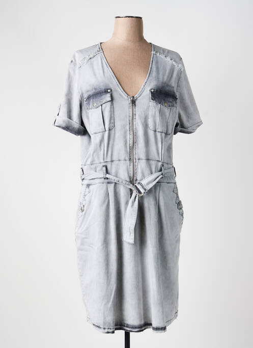 Robe mi-longue manches courtes manches courtes gris EVA KAYAN femme