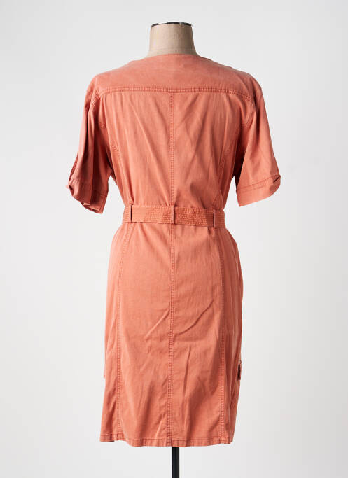 Robe mi-longue manches courtes manches courtes orange EVA KAYAN femme