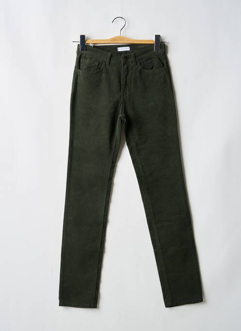 Pantalon slim stretch taille haute vert NINATI femme