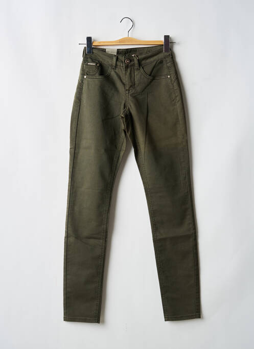 Pantalon droit stretch taille haute vert CREAM femme