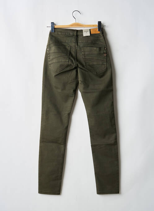 Pantalon droit stretch taille haute vert CREAM femme