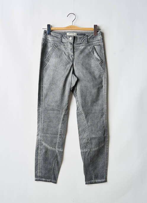 Pantalon chino tissage popeline taille normale gris SANDWICH femme