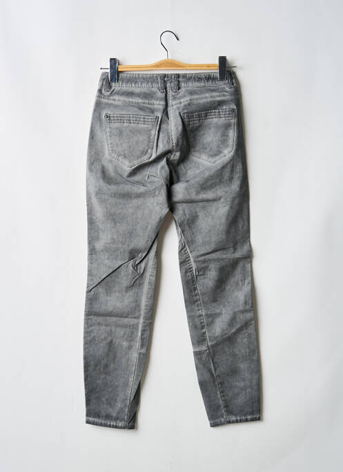 Pantalon chino tissage popeline taille normale gris SANDWICH femme