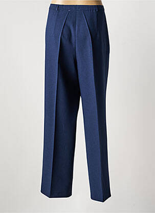 Pantalon droit taille à pinces taille haute bleu FRANK WALDER femme