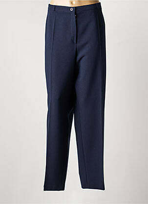 Pantalon droit tissage crêpe taille normale bleu FRANK WALDER femme