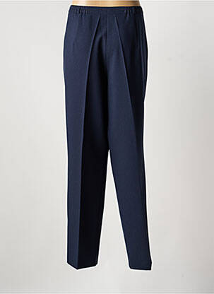 Pantalon droit tissage crêpe taille normale bleu FRANK WALDER femme