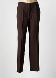 Pantalon slim poches taille haute marron FRANK WALDER femme